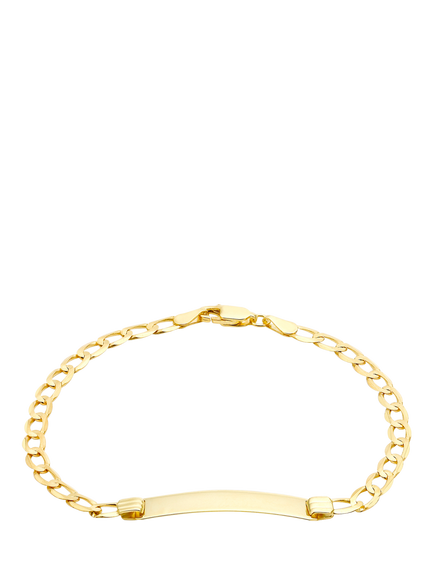 IBB 9ct Yellow Gold Flat Curb ID Bracelet, Yellow Gold