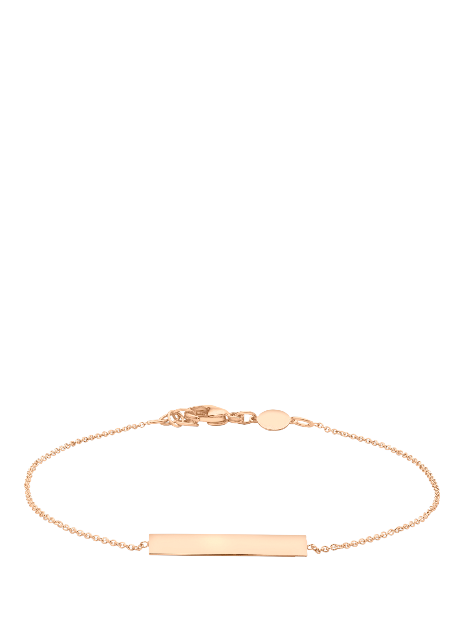 Product image 1 of 7, which shows IBB 9ct Rose Gold Horizontal Bar Bracelet