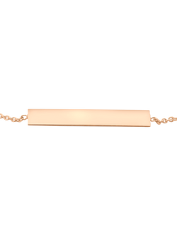 IBB 9ct Rose Gold Horizontal Bar Bracelet - view 2, Rose Gold