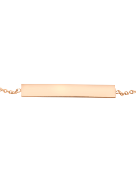 IBB 9ct Rose Gold Horizontal Bar Bracelet - view 2, Rose Gold