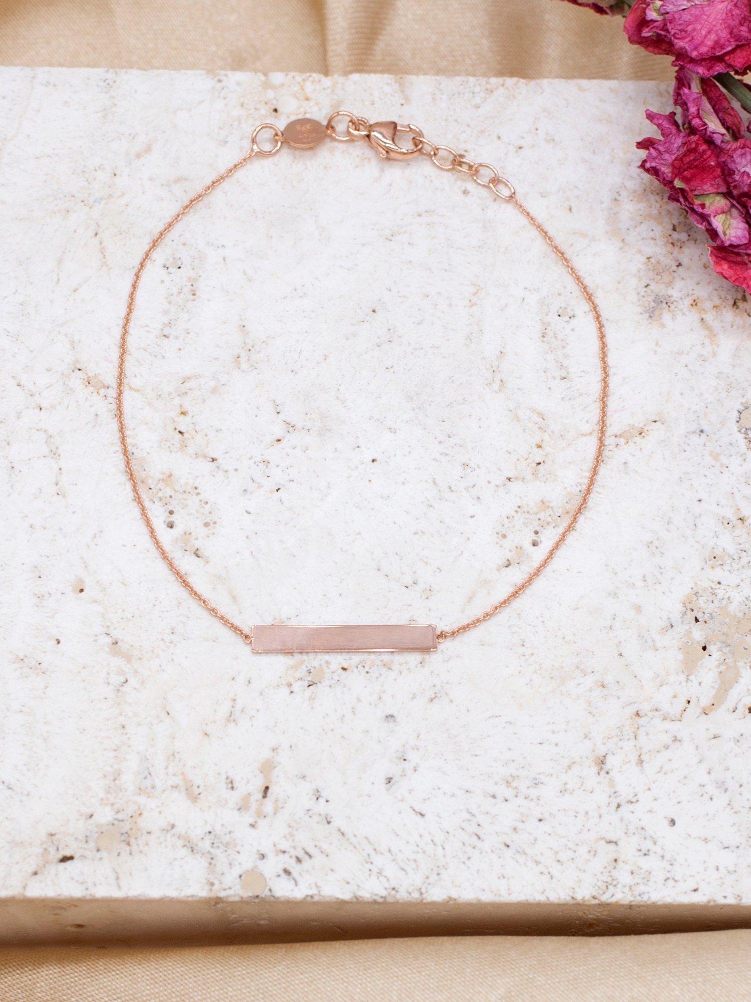Product image 3 of 7, which shows IBB 9ct Rose Gold Horizontal Bar Bracelet