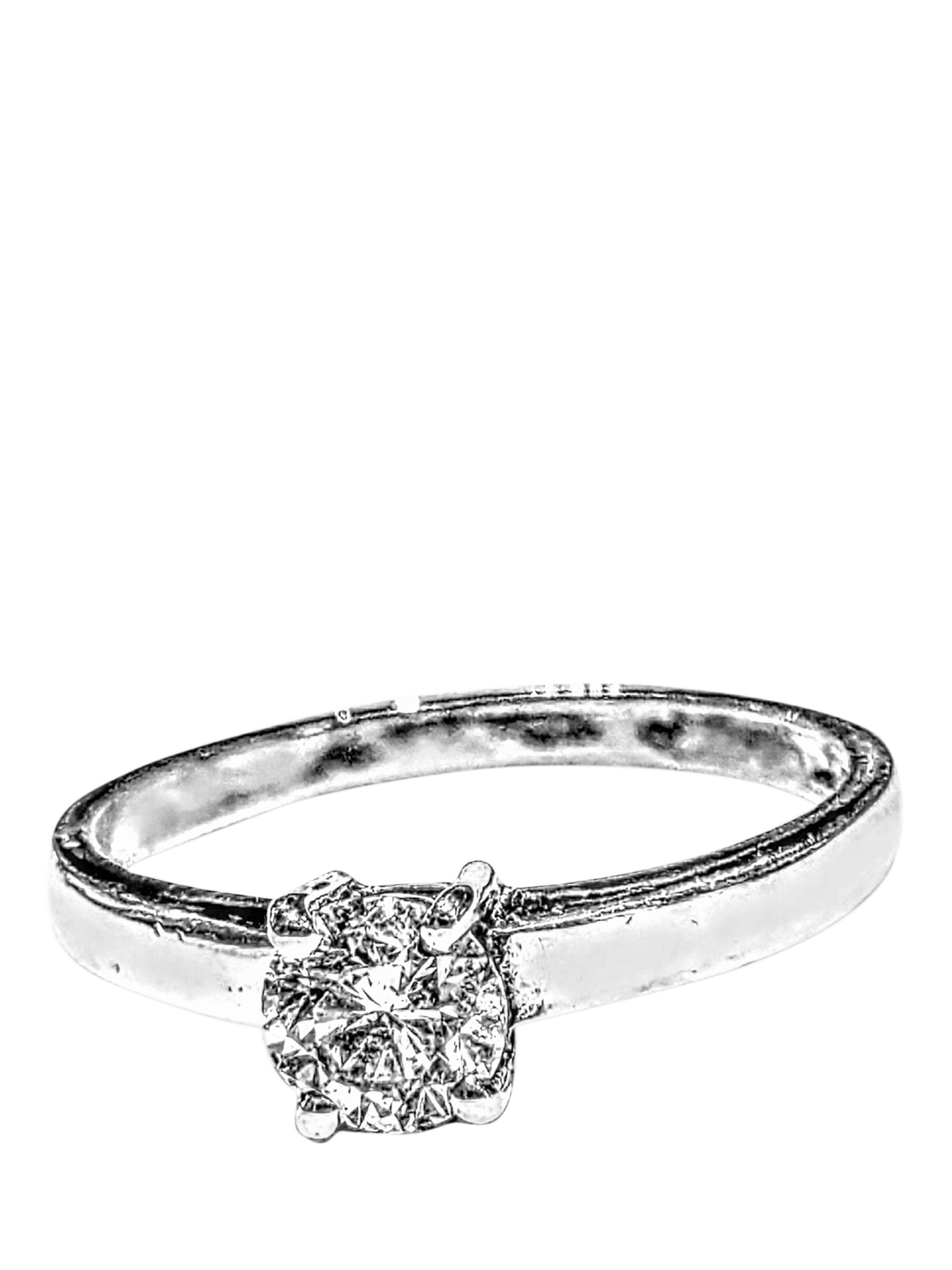 Product image 1 of 1, which shows Pre-loved 9ct White Gold Solitaire Diamond Ring, O