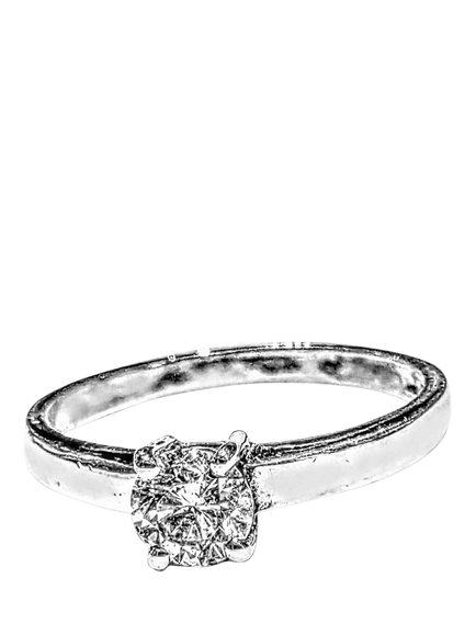 Pre-loved 9ct White Gold Solitaire Diamond Ring, O, White Gold