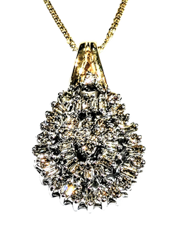 Pre-loved 9ct Yellow Gold Half Carat Baguette Diamond Pendant Necklace, Yellow Gold