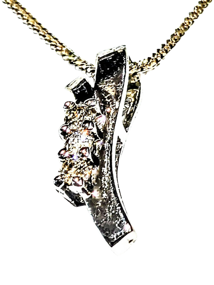 Pre-loved 9ct White Gold Curb Chain Diamond Pendant Necklace, White Gold