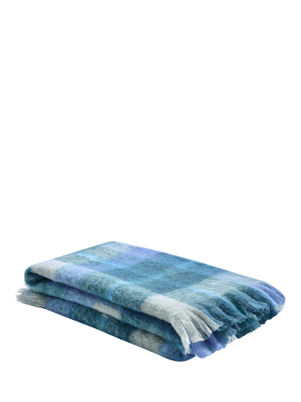 bluebellgray Highland Check Throw, Sea Blue, Sea Blue