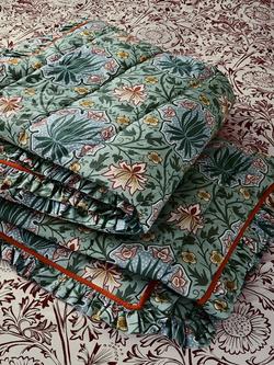Morris & Co. Iris & Rose Quilted Bedspread, Multi - view 2, Multi