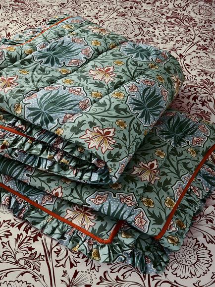 Morris & Co. Iris & Rose Quilted Bedspread, Multi - view 2, Multi