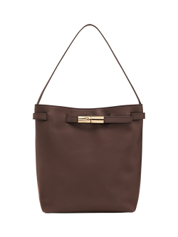 Longchamp Le Roseau Leather Bucket Shoulder Bag, Mocha