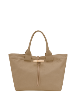Longchamp Le Roseau Large Canvas Tote Bag, Desert