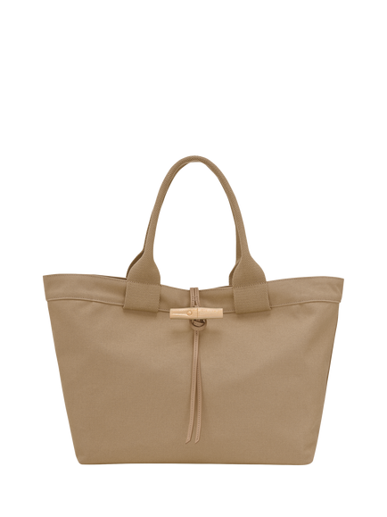 Longchamp Le Roseau Large Canvas Tote Bag, Desert