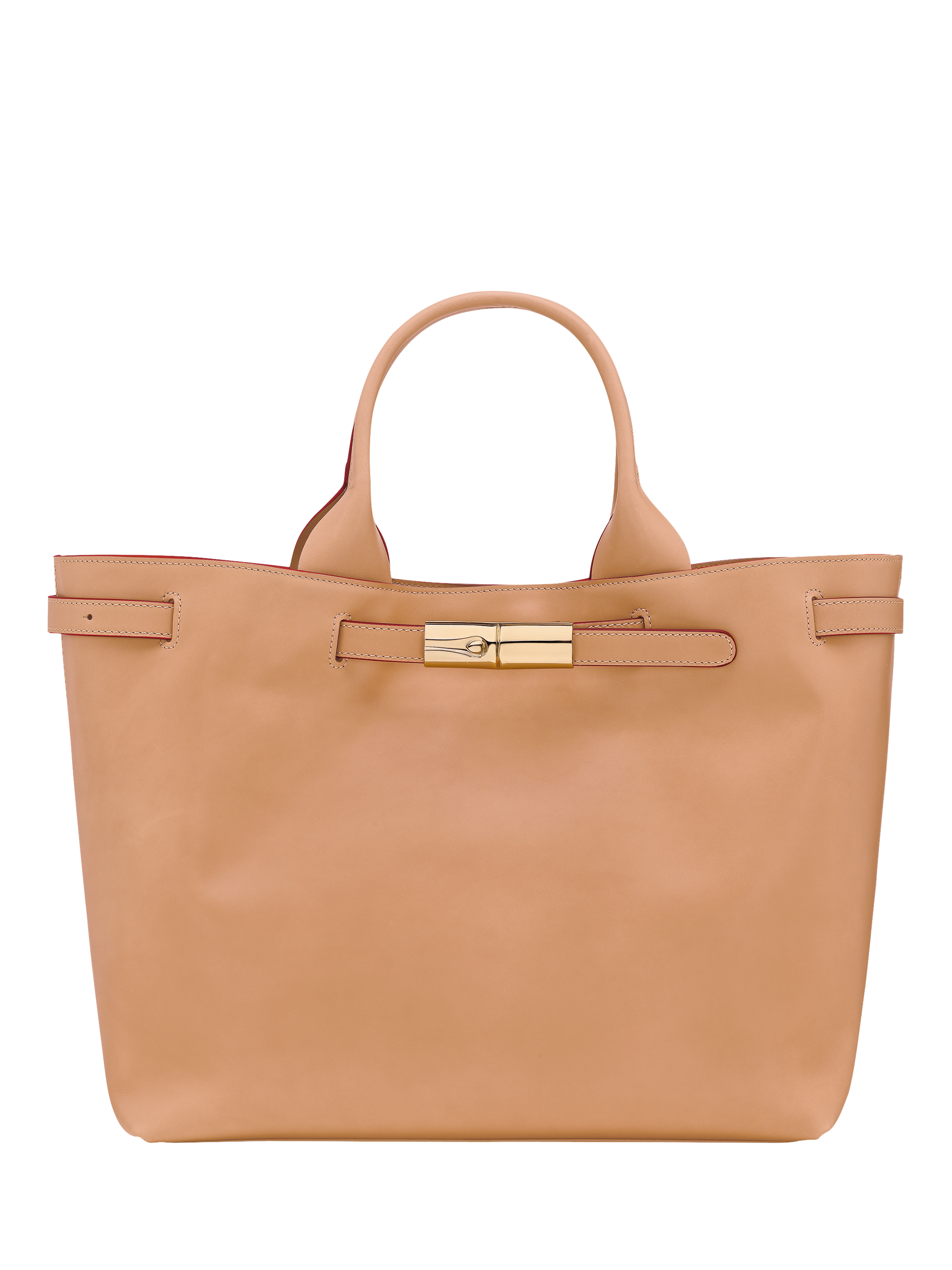 Product image 1 of 4, which shows Longchamp Le Roseau Large Leather Tote Bag, Vegetal