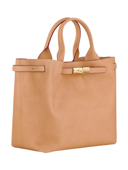 Longchamp Le Roseau Large Leather Tote Bag, Vegetal - view 2, Vegetal