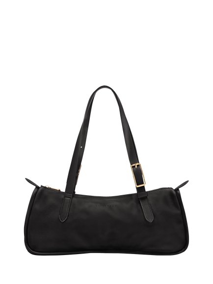 Longchamp Looong Leather Shoulder Bag, Black