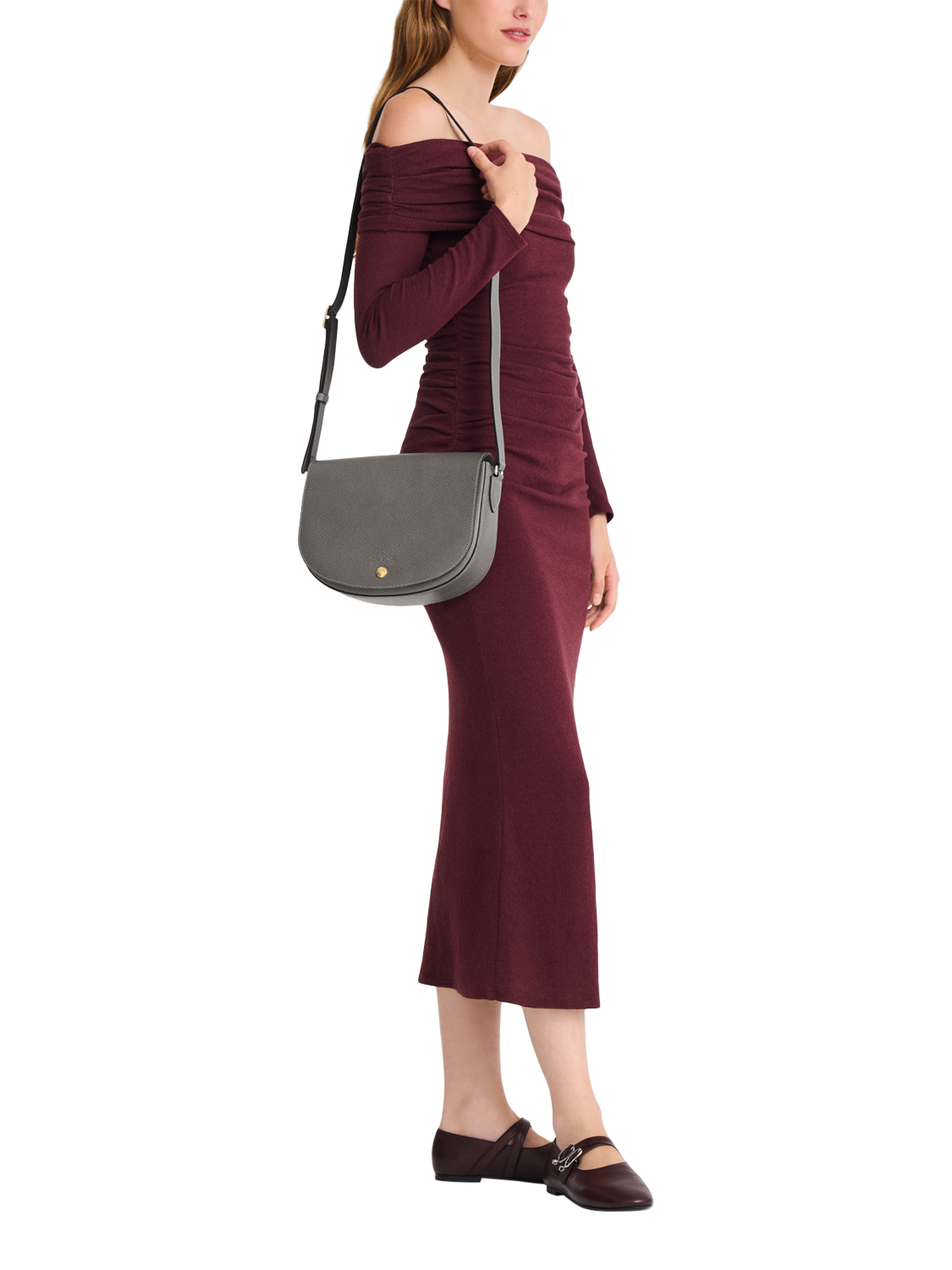 Product image 2 of 5, which shows Longchamp Épure Leather Crossbody Bag, Turtledove