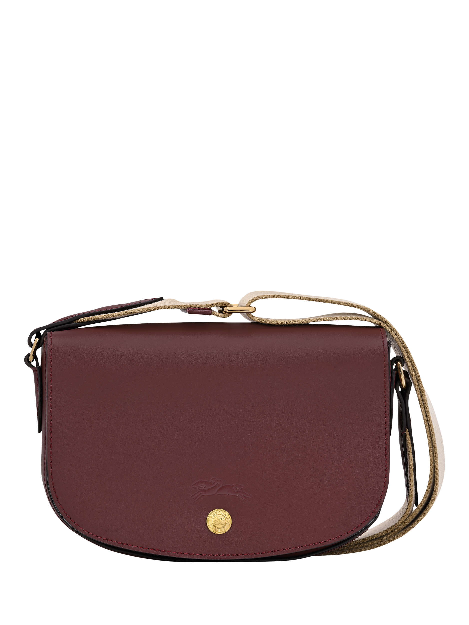Product image 1 of 5, which shows Longchamp Épure Leather Small Crossbody Bag, Burgundy