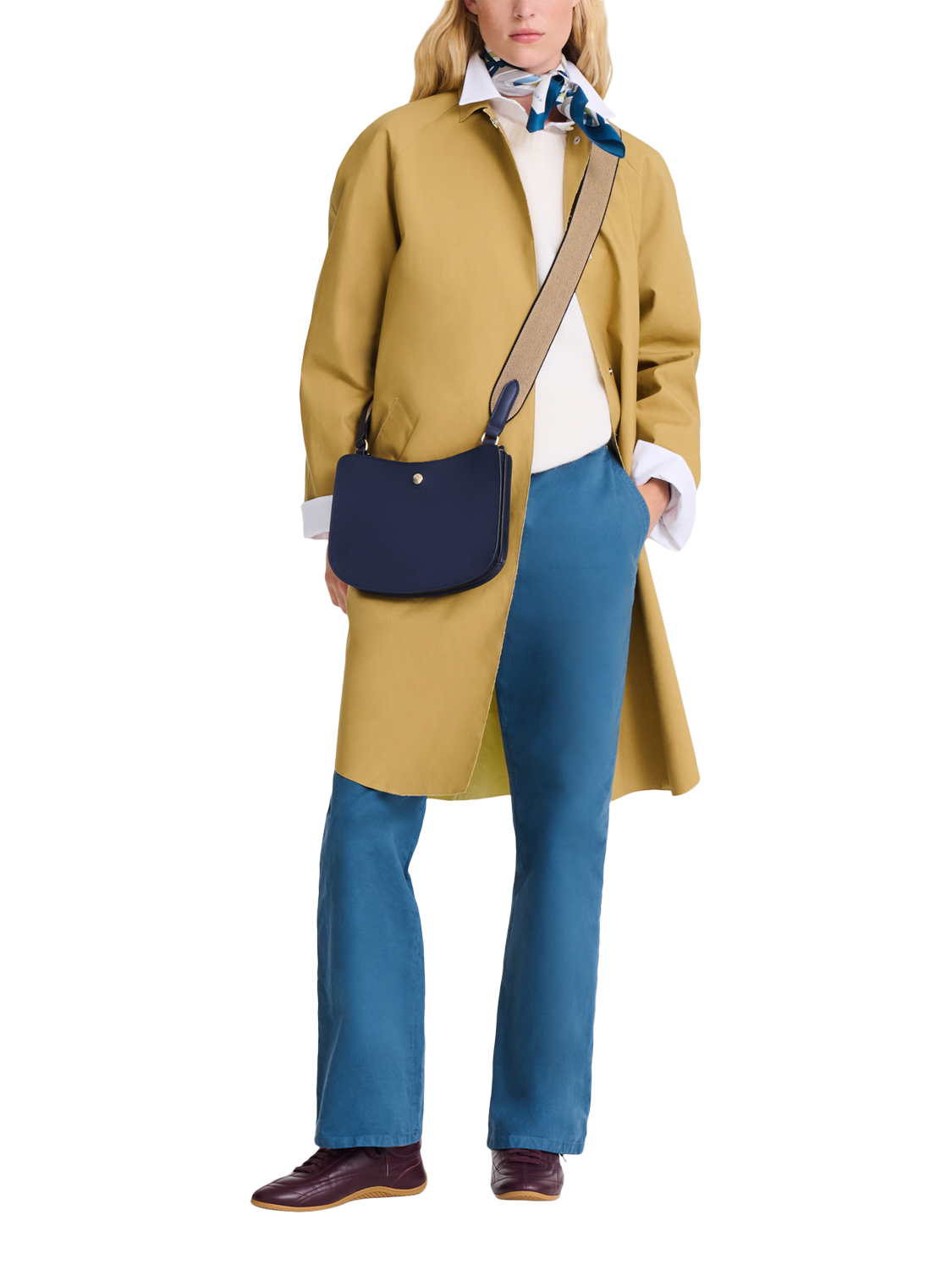 Product image 2 of 5, which shows Longchamp Épure Leather Crossbody Bag, Navy