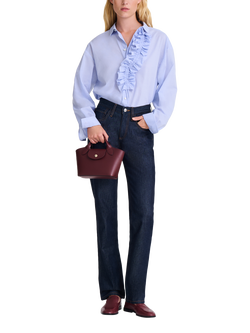 Longchamp Épure Leather Extra Small Tote Bag - view 2, Burgundy