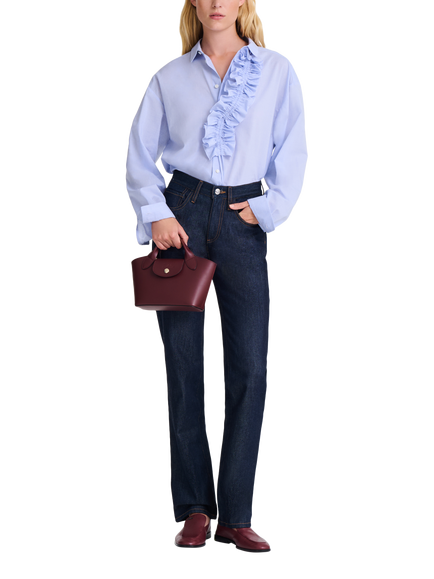 Longchamp Épure Leather Extra Small Tote Bag - view 2, Burgundy