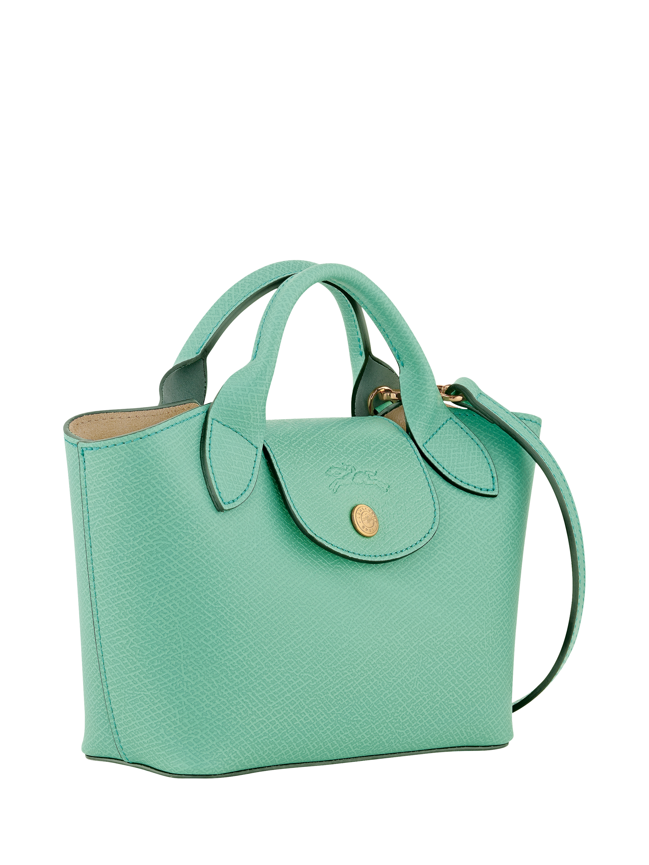Product image 3 of 6, which shows Longchamp Épure Extra Small Leather Tote Bag, Mint