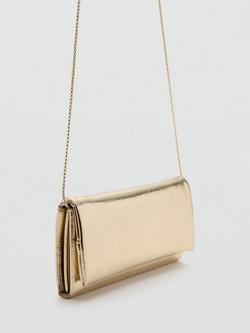 Mango Jacoba Clutch Bag, Gold, Gold
