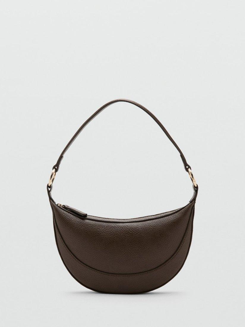 Product image 1 of 5, which shows Mango Ness Oval Shoulder Bag, Beige/Khaki
