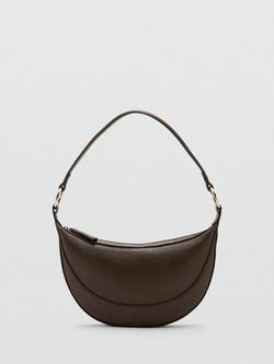 Mango Ness Oval Shoulder Bag, Beige/Khaki
