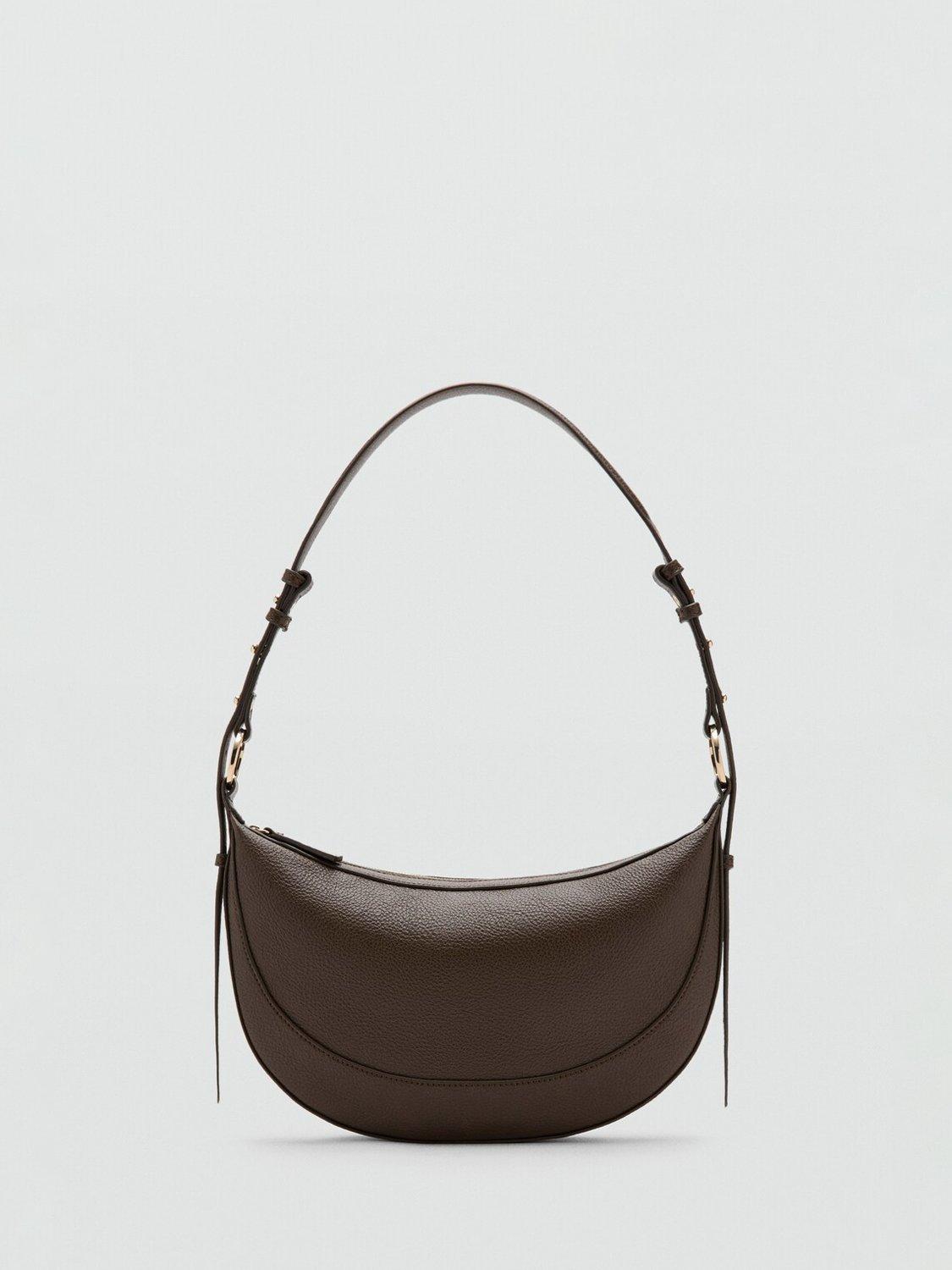Product image 1 of 4, which shows Mango Ness Oval Shoulder Bag, Beige/Khaki