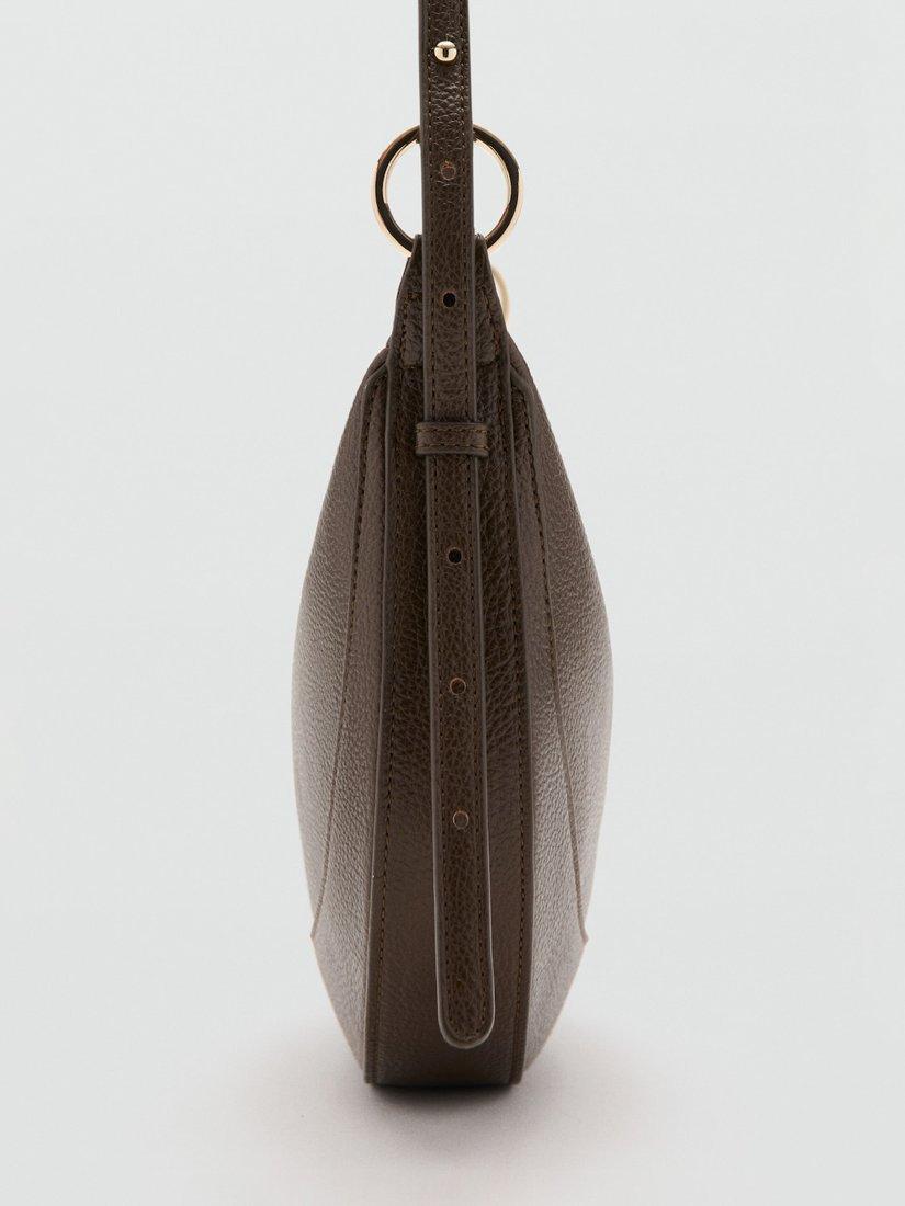 Product image 3 of 4, which shows Mango Ness Oval Shoulder Bag, Beige/Khaki