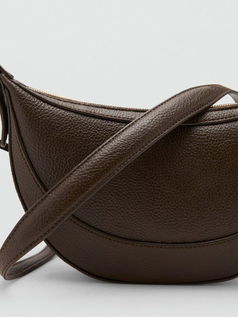 Product image 4 of 4, which shows Mango Ness Oval Shoulder Bag, Beige/Khaki