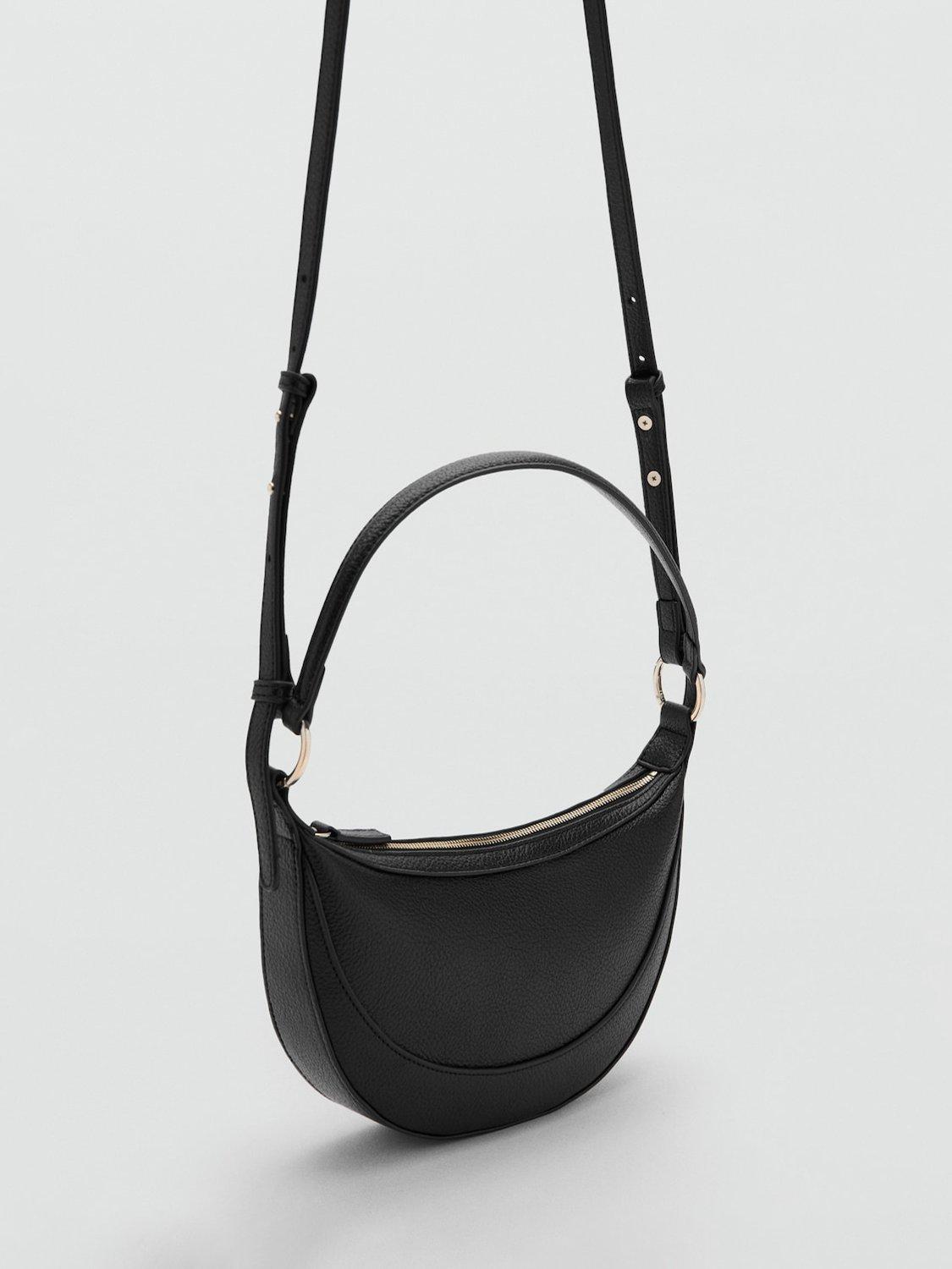 Product image 2 of 5, which shows Mango Ness Oval Shoulder Bag, Black