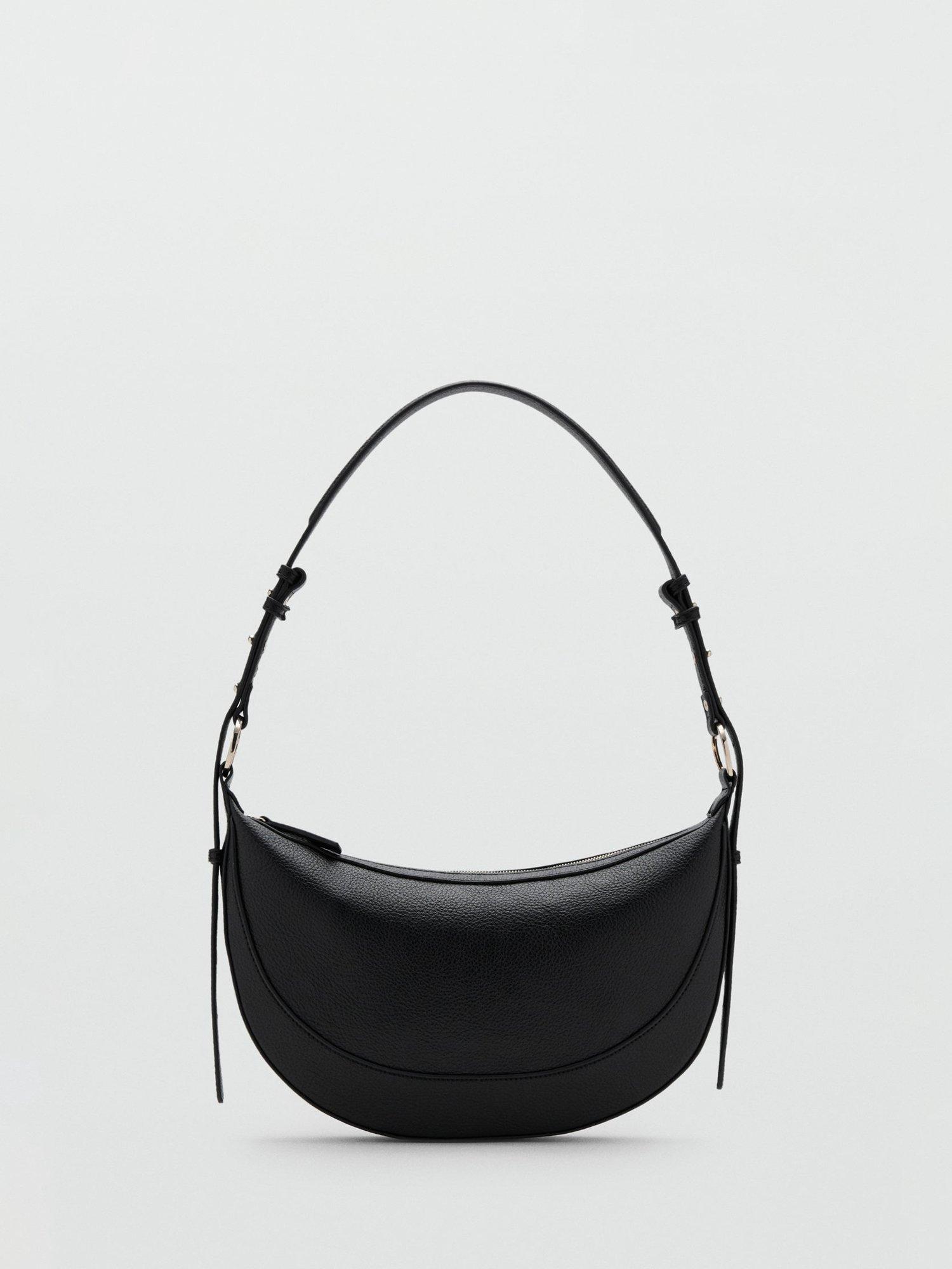 Product image 1 of 5, which shows Mango Ness Oval Shoulder Bag, Black