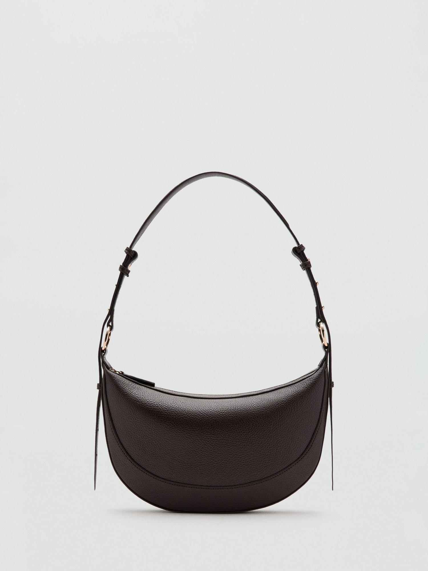 Product image 1 of 6, which shows Mango Ness Oval Shoulder Bag, Dark Brown