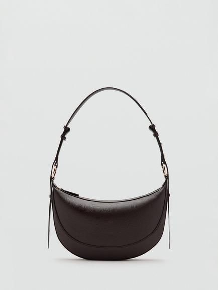Mango Ness Oval Shoulder Bag, Dark Brown