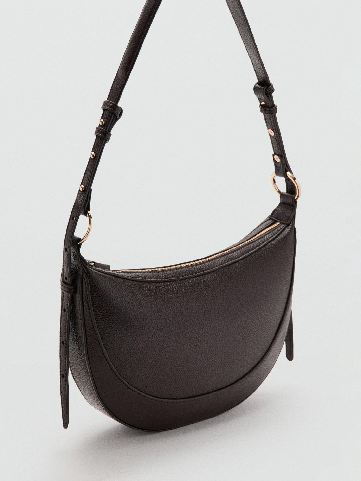 Product image 2 of 6, which shows Mango Ness Oval Shoulder Bag, Dark Brown