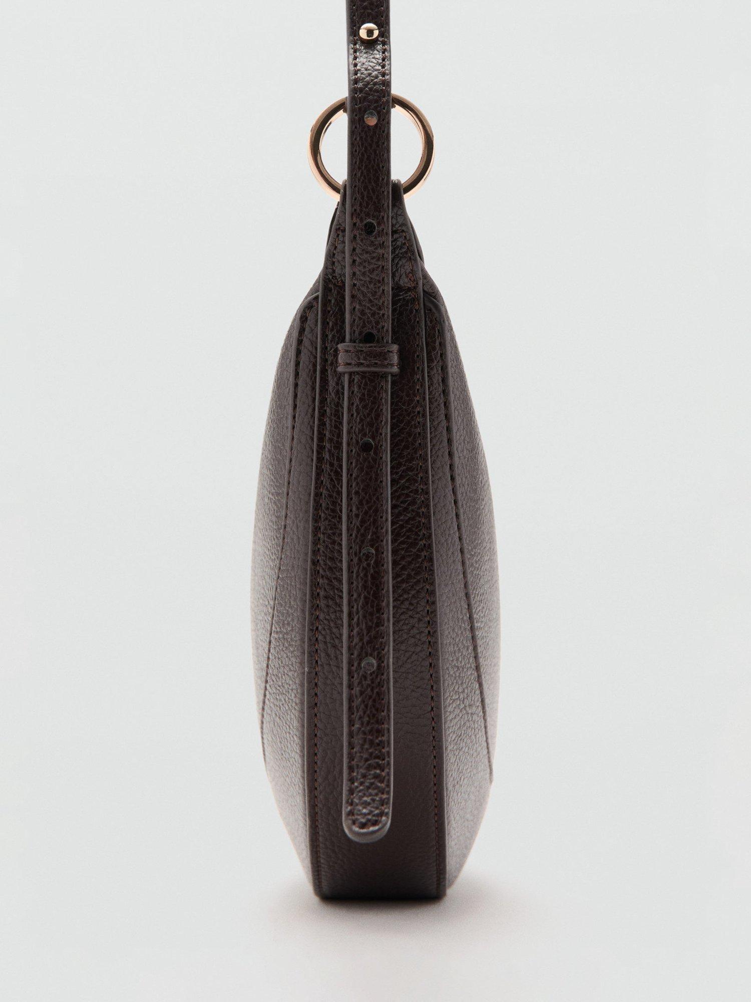 Product image 3 of 6, which shows Mango Ness Oval Shoulder Bag, Dark Brown