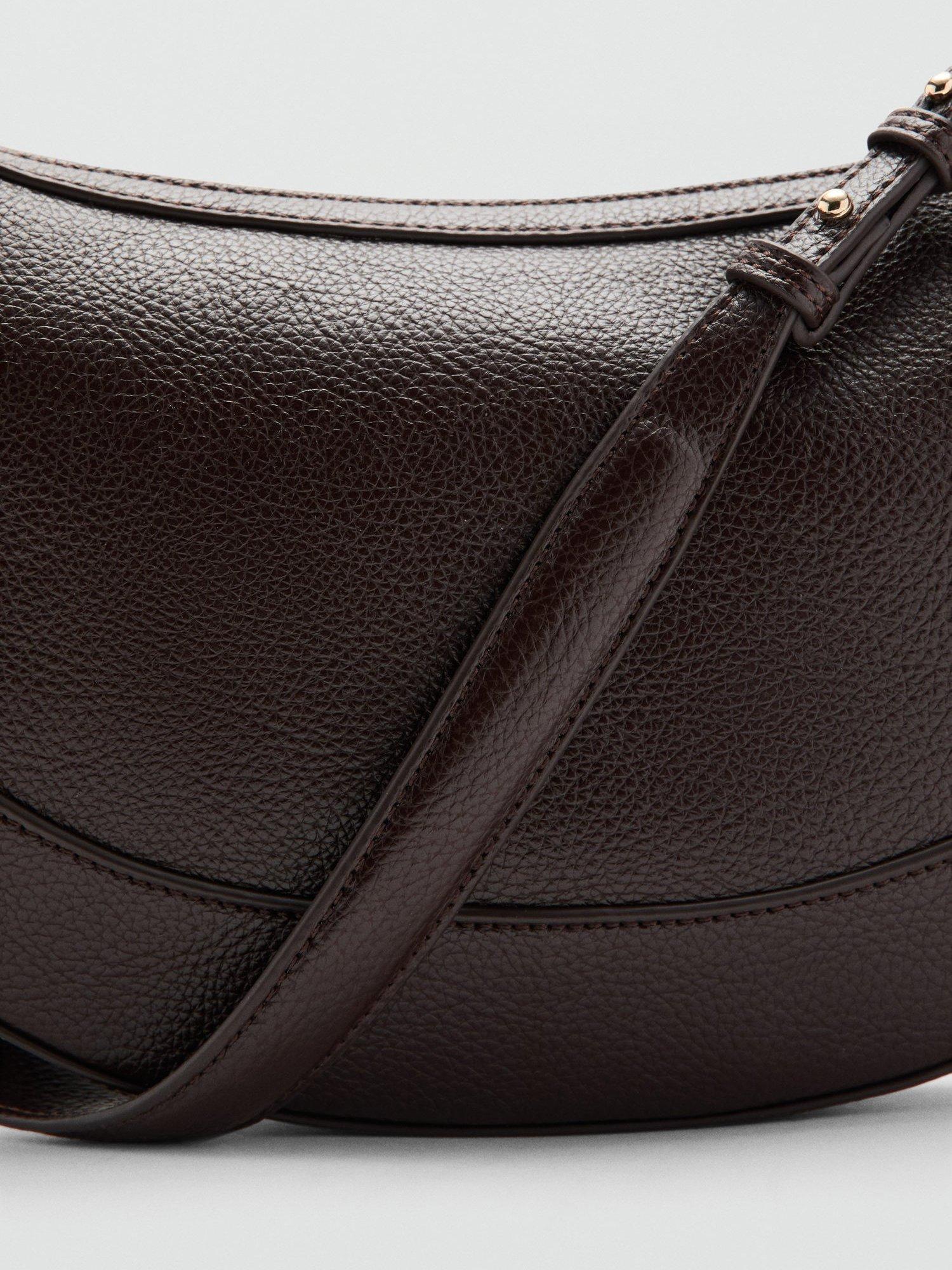 Product image 4 of 6, which shows Mango Ness Oval Shoulder Bag, Dark Brown