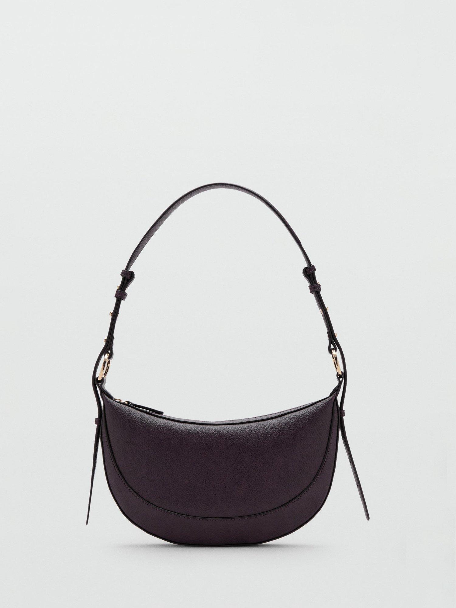 Product image 1 of 5, which shows Mango Ness Oval Shoulder Bag, Dark Red