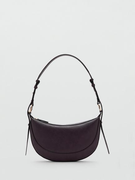 Mango Ness Oval Shoulder Bag, Dark Red