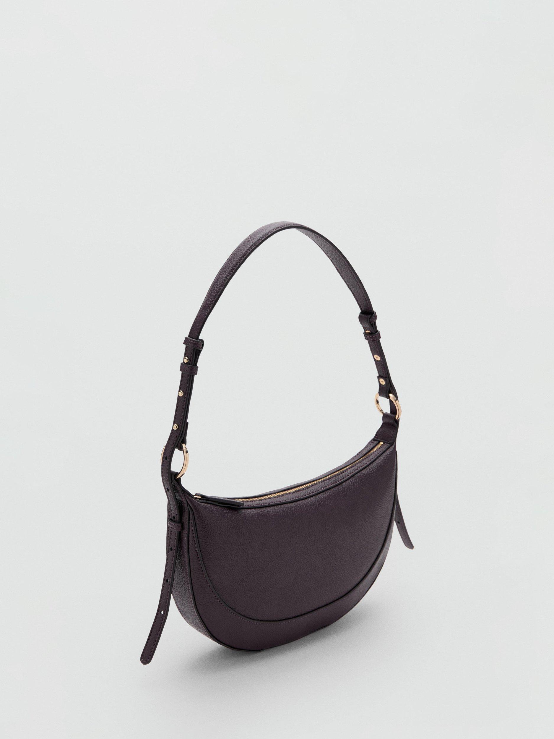 Product image 2 of 5, which shows Mango Ness Oval Shoulder Bag, Dark Red