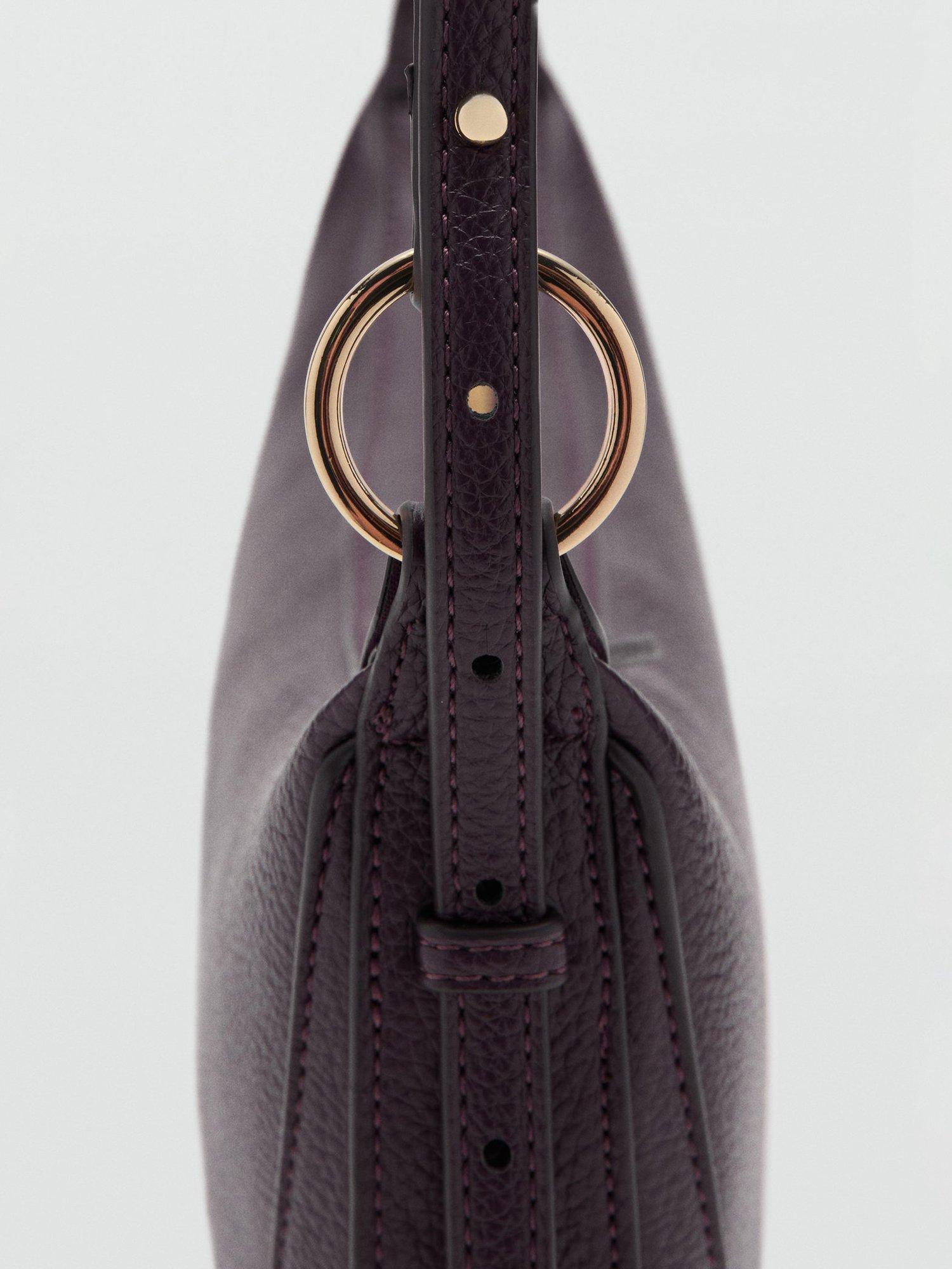 Product image 3 of 5, which shows Mango Ness Oval Shoulder Bag, Dark Red