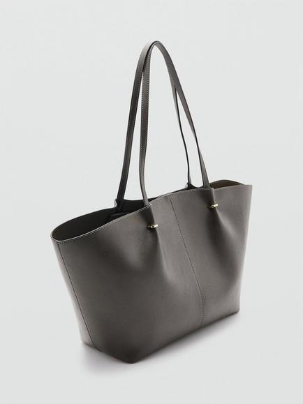 Mango Tere Shopper Bag - view 2, Khaki