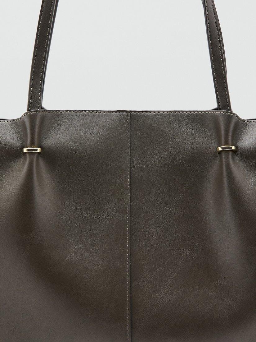 Product image 3 of 4, which shows Mango Tere Shopper Bag, Khaki