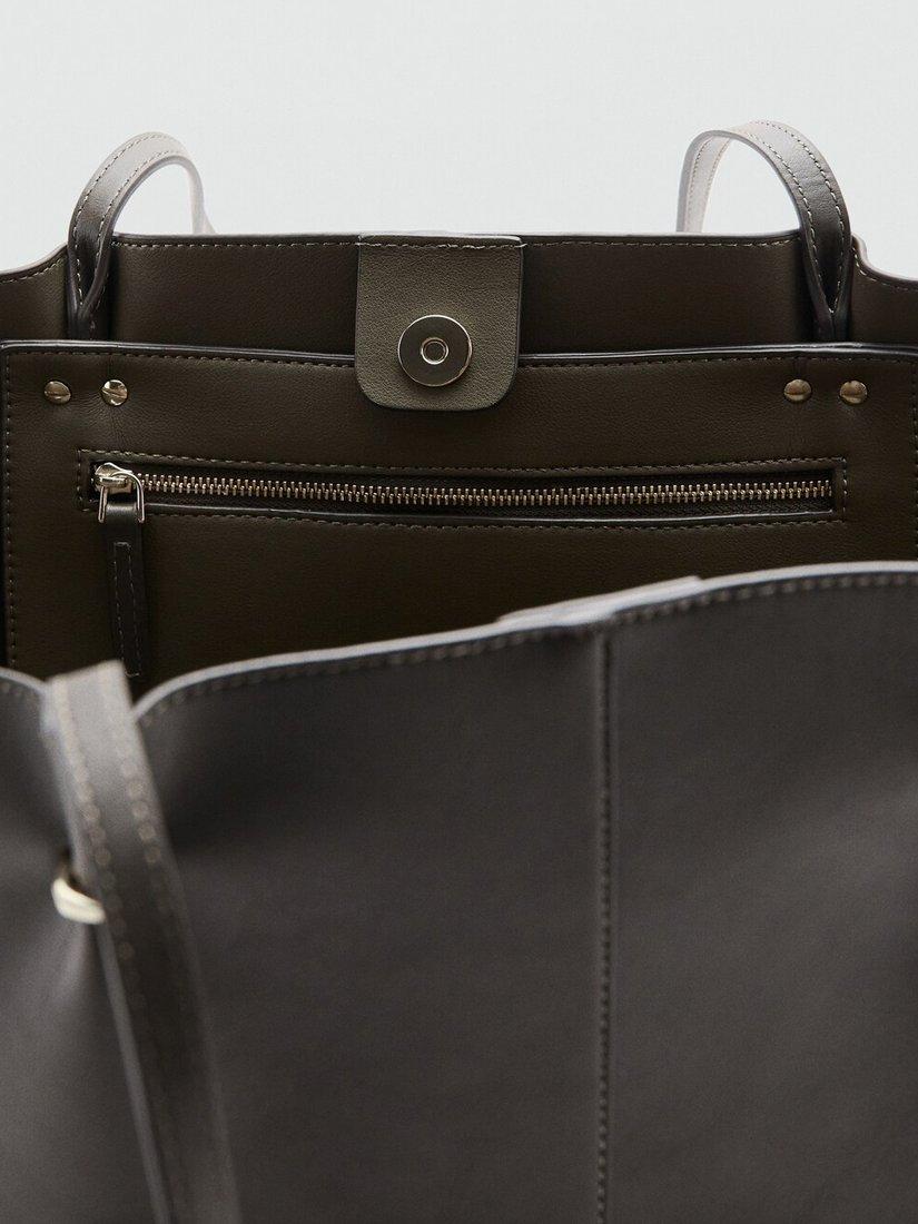 Product image 4 of 4, which shows Mango Tere Shopper Bag, Khaki