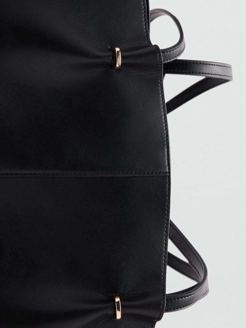 Product image 4 of 4, which shows Mango Tere Shopper Bag, Black