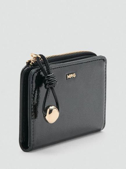 Mango Vivi Zipped Purse - view 2, Black
