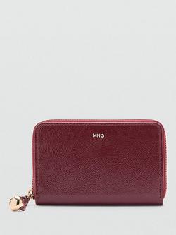 Mango Vivi Zipped Purse, Dark Red