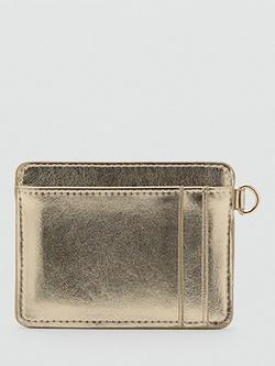 Mango Diagonal Quilted Card Holder, Gold - view 2, Gold