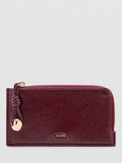 Mango Vivi Zipped Card Holder, Dark Red