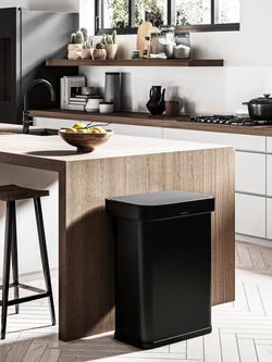Simplehuman Rectangular Voice and Motion Sensor Bin, 58L, Black - view 2, Matte Black